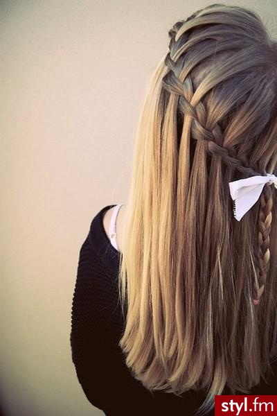 Blond Warkocze Proste Na co dzień Długie Fryzury