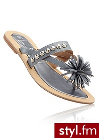 Bonprix Klapki szary 952428_18290 - Klapki Buty Moda