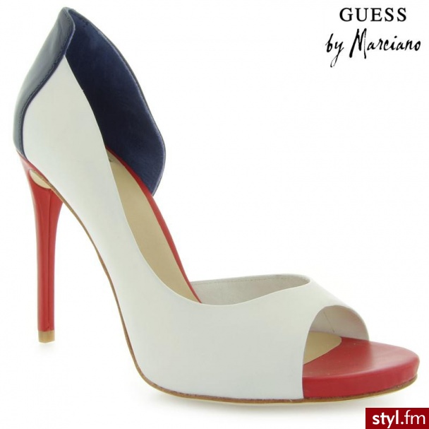 Guess by Marciano GUESS LAURA SPUNTATO OPEN TOE LEATHER WHINA - Czółenka Buty Moda