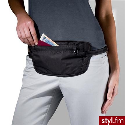Sekretna paszportówka na biodra COVERSAFE 100 czarna Pacsafe | (PE104BK) - Portfele i etui Dodatki Moda