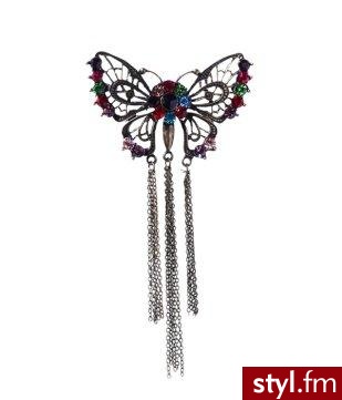 Strass and butterfly brooch - Ecru - Promod. Pobrano ze strony: http://www.promod.eu/accessories/brooches/strass-and-butterfly-brooch-ecru-R2290161021.html - Pozostałe Dodatki Moda