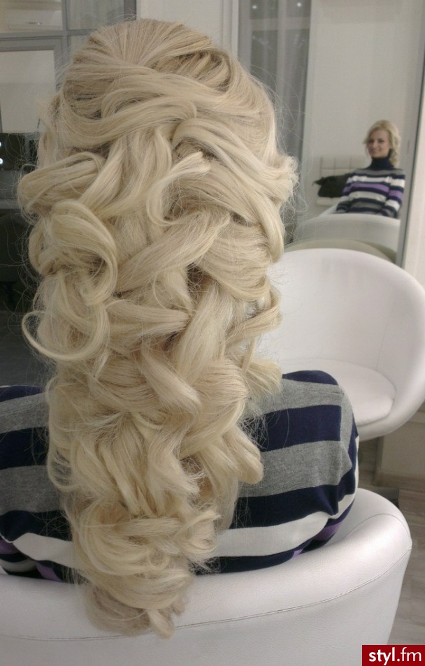 Blond Upięcie Kręcone Ślubne Długie Fryzury