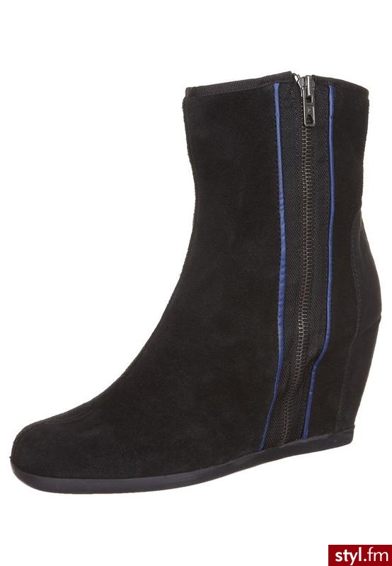 Zign Botki na koturnie czarny - Botki Buty Moda