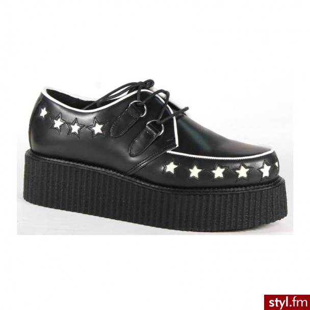 Demonia.. Buty firmy Demonia, brak większych śladów użytkowania poza brakiem trumienki w prawym bucie.

Koturna z przodu: 5 cm
Koturna z tyłu: 8 cm
Rozmiar 38,5. - Misz-masz