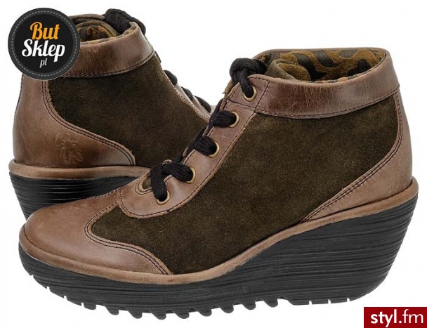 FLY LONDON BUTY YASM RUG GREY/SLUDGE (P500433005) - Koturny Buty Moda