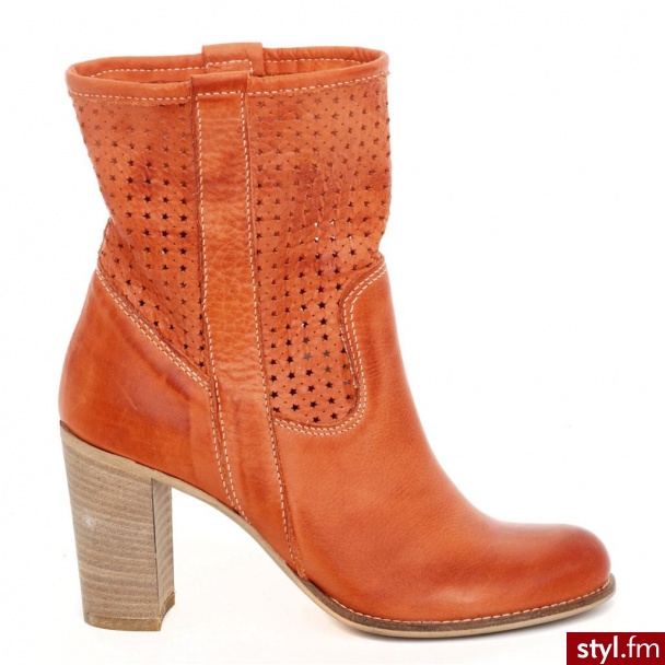 Venezia BOTKI AŻUROWE 793 SAV ARANC - Botki Buty Moda