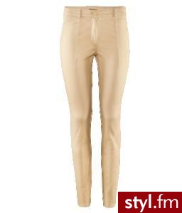 Kremowe rurki - Materiałowe Spodnie Moda