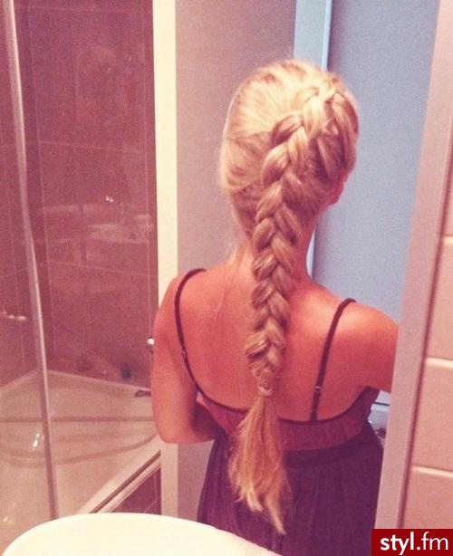Blond Warkocze Proste Na co dzień Długie Fryzury