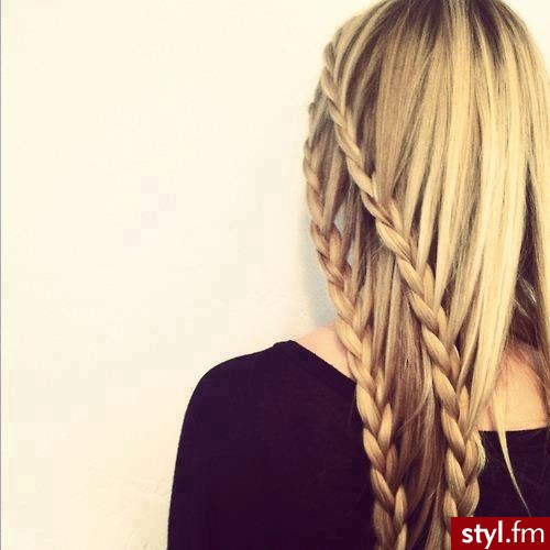 Blond Warkocze Proste Na co dzień Długie Fryzury