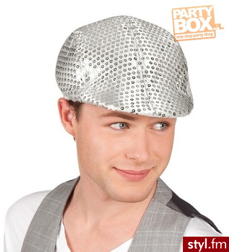 Czapka DISCO srebrna - kaszkiet - Nakrycia głowy Dodatki Moda