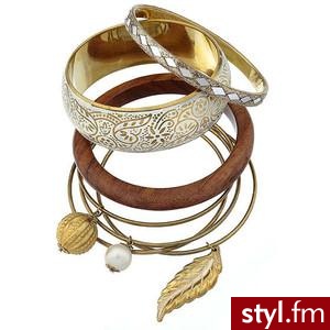 Leaf and Bead Bangle - Polyvore. Pobrano ze strony: http://www.polyvore.com/leaf_bead_bangle/thing?id=16632149 - Pozostałe Dodatki Moda