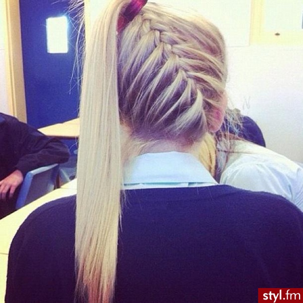 Blond Warkocze Proste Na co dzień Długie Fryzury