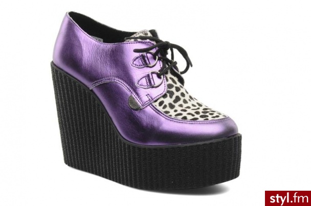Underground BUTY SZNUROWANE FLASHIES BY UNDERGROUND (Fioletowy) - Koturny Buty Moda
