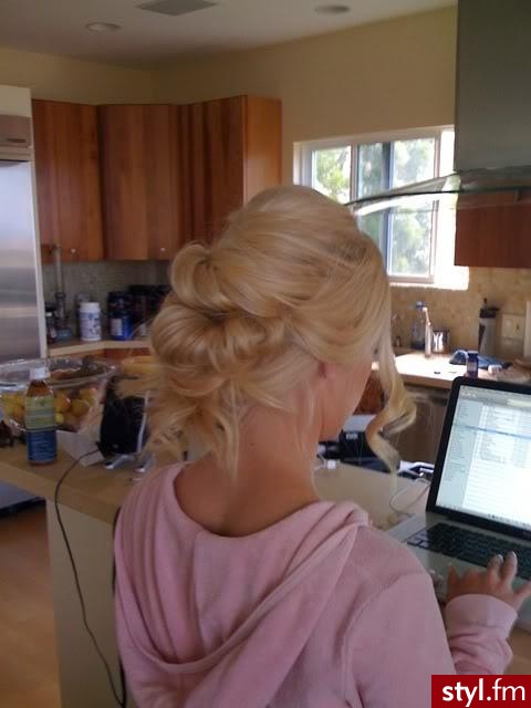 Blond Upięcie Proste Na co dzień Średnie Fryzury