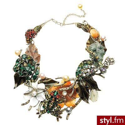naszyjnik od Philippe Ferrandis wykonany został z mosiądzu, miedzi, szkliwa, kryształków Swarovskiego, pereł i muszli cena 6.200$ - Pozostałe Dodatki Moda