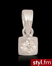 Wisiorek złoty Biały Diament - Wisiorki Biżuteria Moda