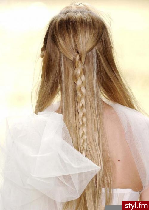Blond Warkocze Proste Na co dzień Długie Fryzury
