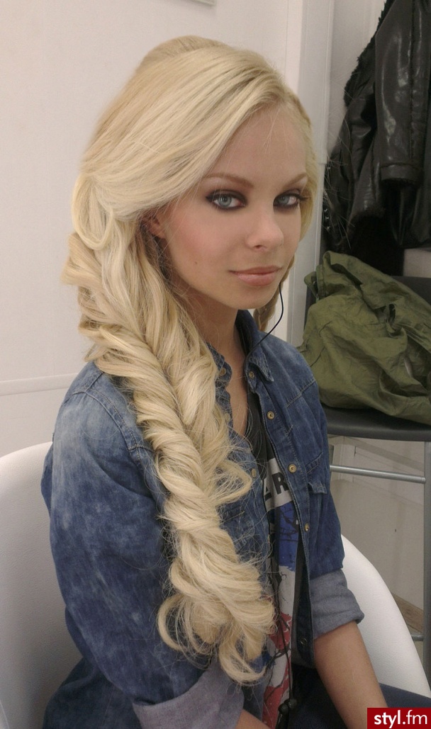 Blond Warkocze Proste Na co dzień Długie Fryzury