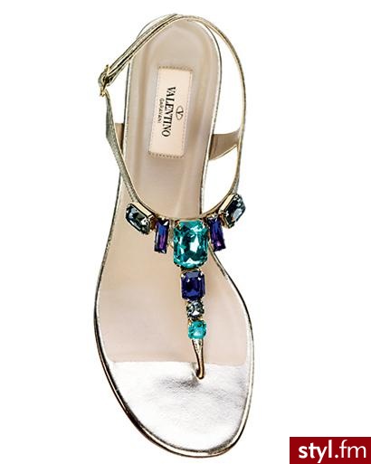 Sandałki z niebieskimi kamieniami Valentino 675$ - Pozostałe Buty Moda