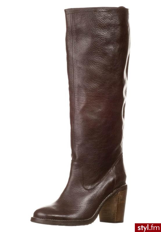 Zign Kozaki  brązowy - Kozaki Buty Moda
