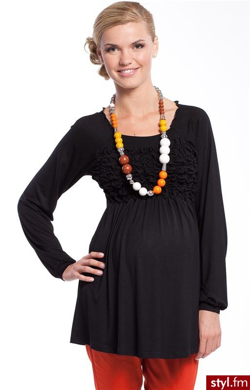 Mama i Ja odzież ciążowa Flora bluzka (czarny) - Tuniki Ciuchy Moda
