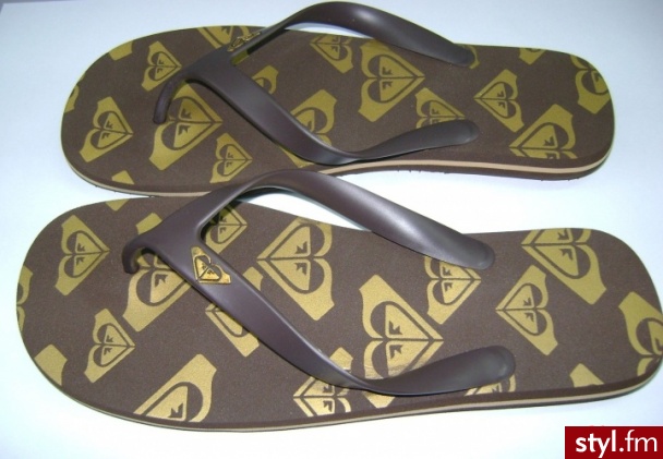 Roxy Japonki Sign Brązowo Złote - Klapki Buty Moda