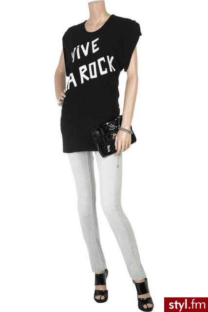 Tunika - Sonia Rykiel; jeansy - True Religion; zegarek - Marc by Marc Jacobs; torebeczka & buty - Jimmy Choo - Pozostałe Ciuchy Moda