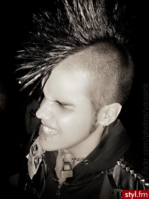 Czarne Punk Rock Alternatywne Krótkie Męskie Fryzury