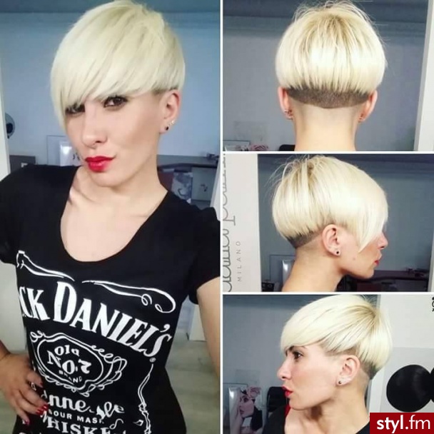 Blond Rozpuszczone Proste z grzywką Na co dzień Krótkie Fryzury