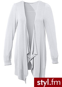 Bonprix Sweter bez zapięcia biały 931714_15216 - Swetry Ciuchy Moda