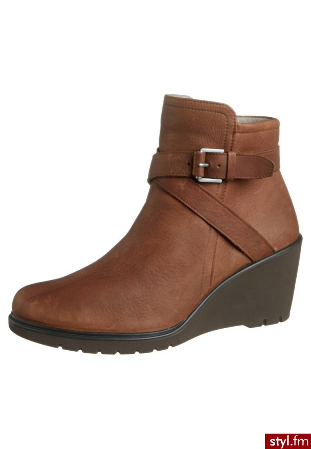 ecco ADORA Botki na koturnie brązowy (232633) - Botki Buty Moda