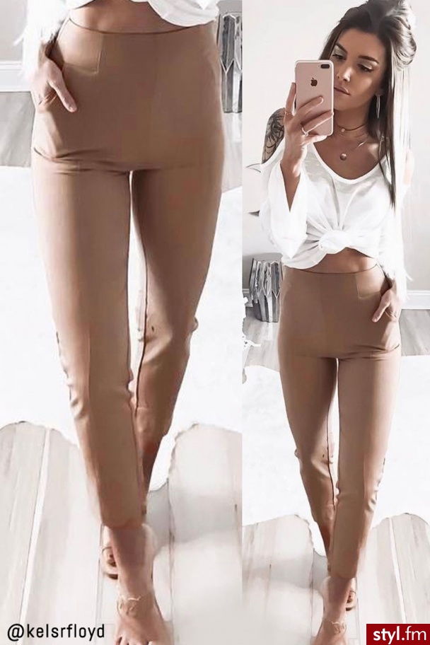 Materiałowe Spodnie Moda