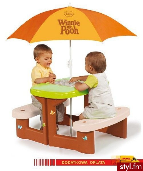 Smoby Stolik Z Parasolem Kubuś Puchatek 310466 - Dziecko