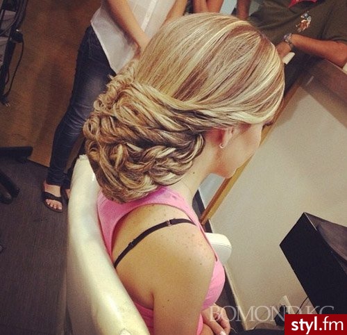 Blond Upięcie Kręcone Ślubne Długie Fryzury
