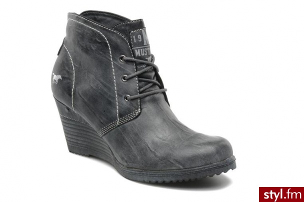 Mustang shoes PÓŁBUTY I BOTKI MORAN BY (Szary) - Botki Buty Moda