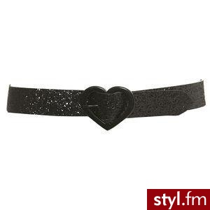 topshop-pasek glitter czarny z serduszkiem - Gadżety Inne Moda