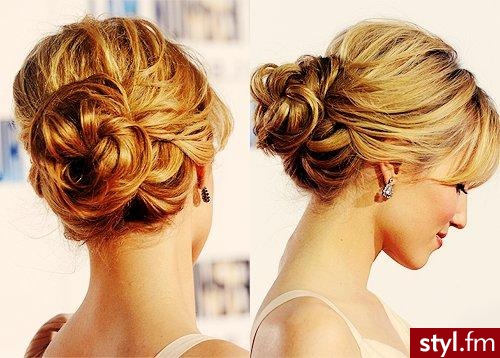 Blond Upięcie Proste Na co dzień Średnie Fryzury