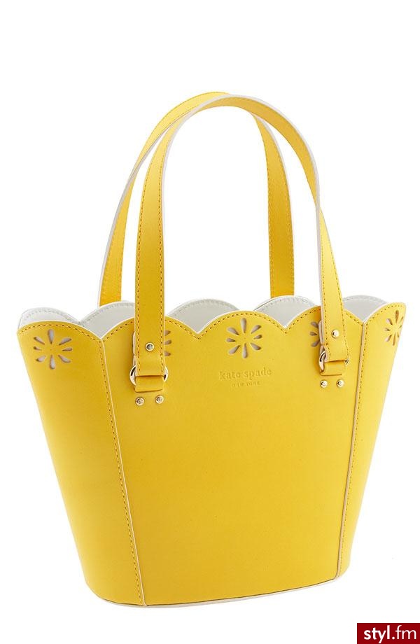 Żółciutka torebka wykonana na wzór koszyka - Kate Spade - 395$ - Pozostałe Torebki Moda