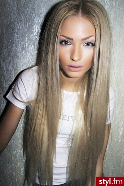 Blond Rozpuszczone Proste Na co dzień Długie Fryzury