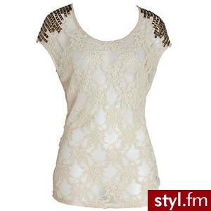 Just Jeans - Womens - Tops - Beaded Shoulder Lace Top - Polyvore. Pobrano ze strony: http://www.polyvore.com/cgi/thing?id=28783368 - Pozostałe Ciuchy Moda