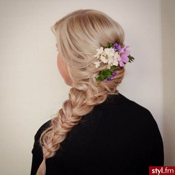 Blond Warkocze Proste Na co dzień Długie Fryzury