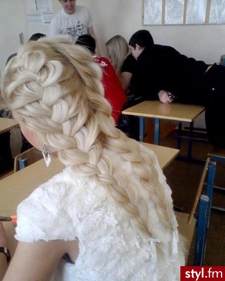 Blond Warkocze Proste Na co dzień Długie Fryzury