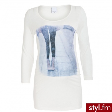 MAMA LICIOUS Bluzka dla kobiet w ciąży FADE snow white biały - Tuniki Ciuchy Moda