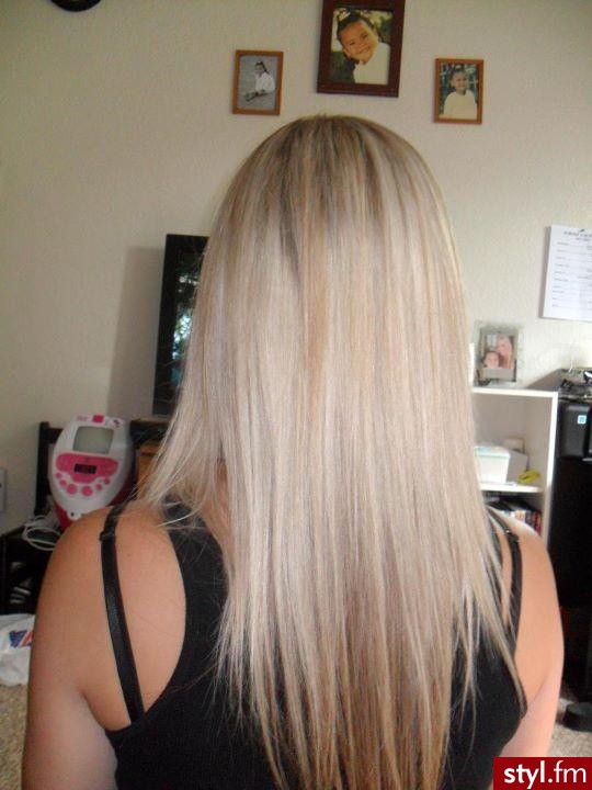 Blond Rozpuszczone Proste Na co dzień Długie Fryzury