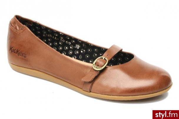 Kickers Balerinki LIGUE (Brązowy) - Balerinki Buty Moda