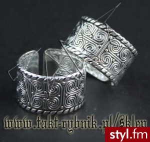 Obrączka szeroka 02 -9094 - Pierścionki Biżuteria Moda