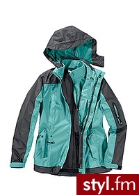 Bonprix Kurtka outdoorowa 3 w 1 turkusowy matowy - antracytowy 934580_11573 - Kurtki Okrycia Moda