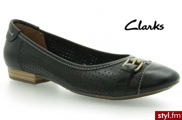 Clarks BALERINKI HENDERSON FUN BLACK LEATHER - Balerinki Buty Moda