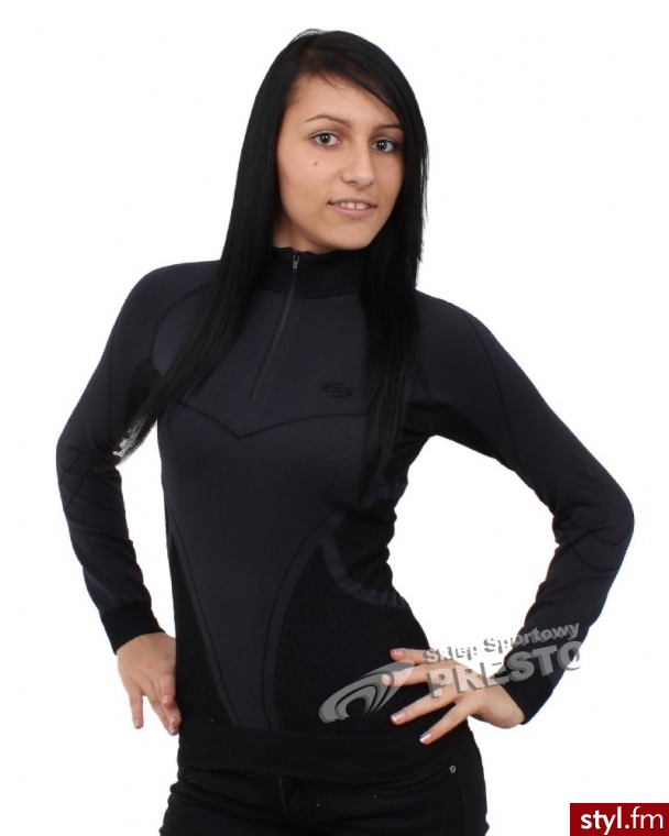 Bluza termoaktywna damska Wool Soft Merino Brubeck Czarny Polary none - Bluzy Ciuchy Moda