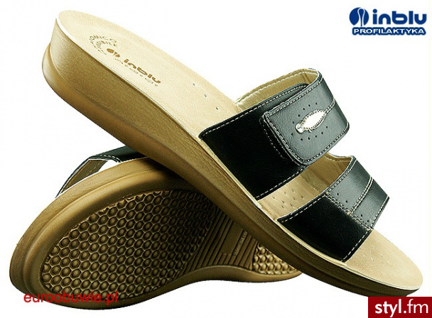 INBLU Damskie Klapki Letnie INVR17014 Czarne - Klapki Buty Moda